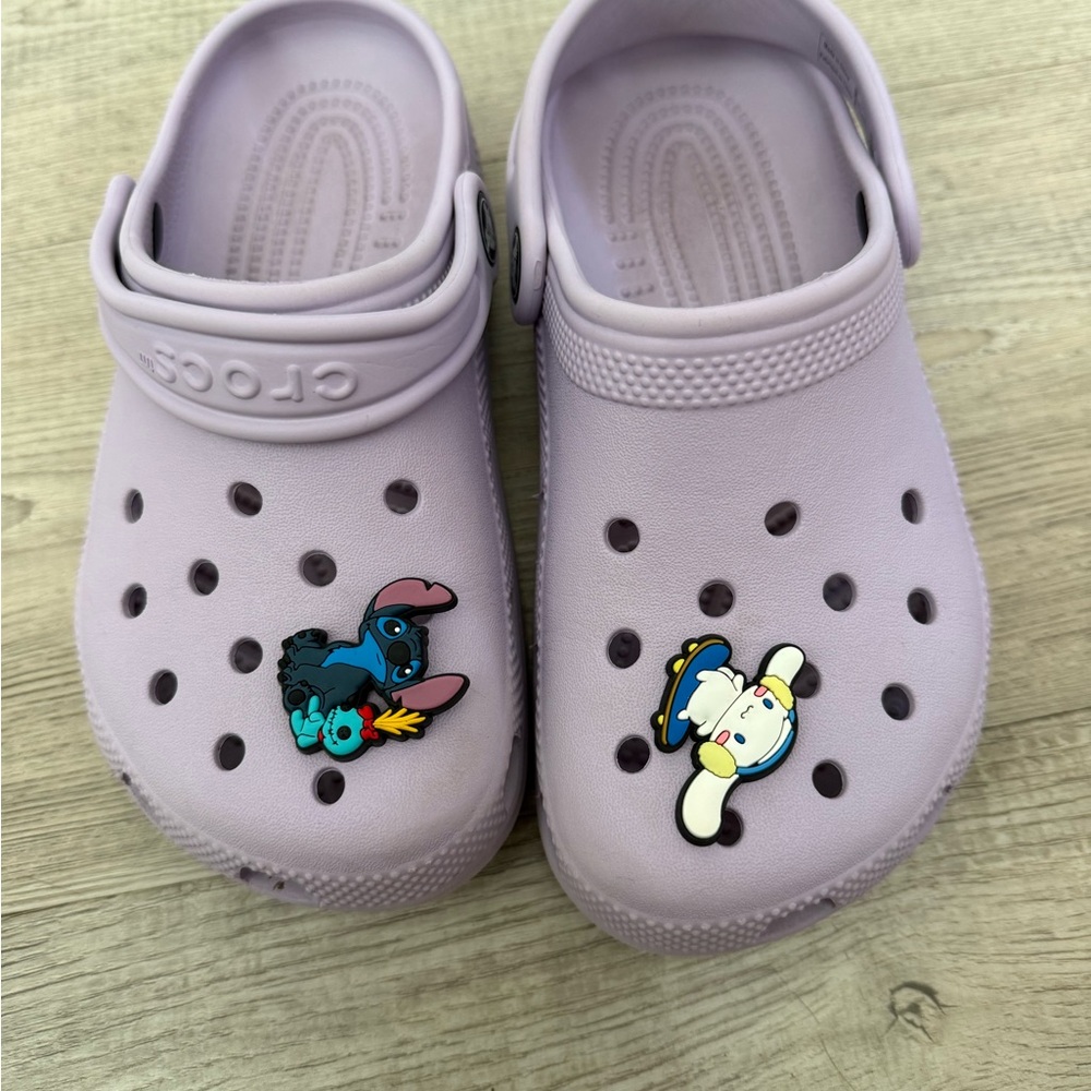 CROCS Kids Lavender Classic Clog with Character Jibbitz